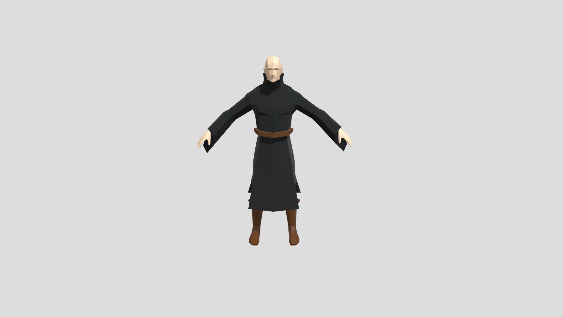 Low Poly Sorcerer (rigged)