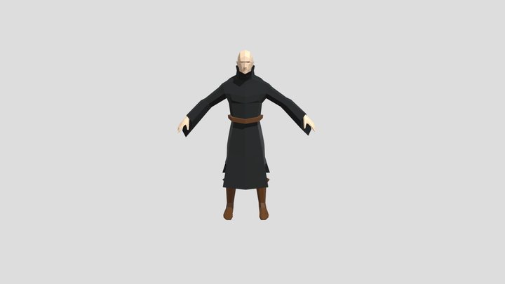Low Poly Sorcerer (rigged) 3D Model