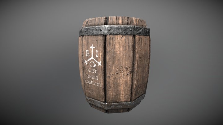Old West India Company Barrel 3D Model