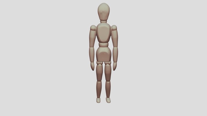 Wooden mannequin 3D Model