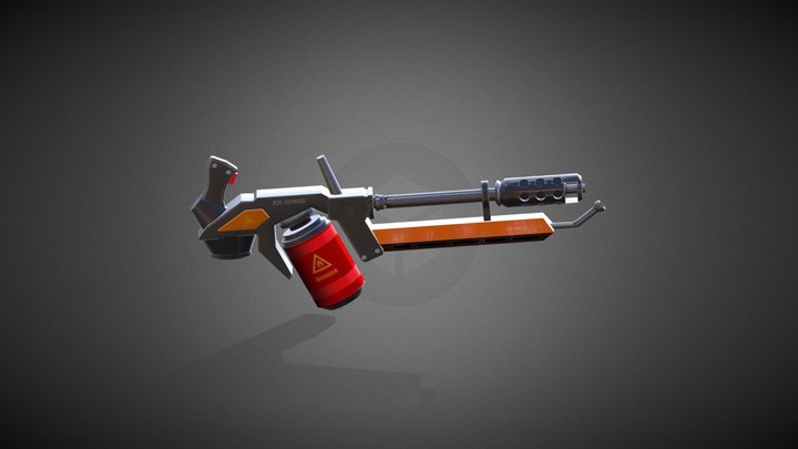 LowPoly Flame Riffel 3D Model