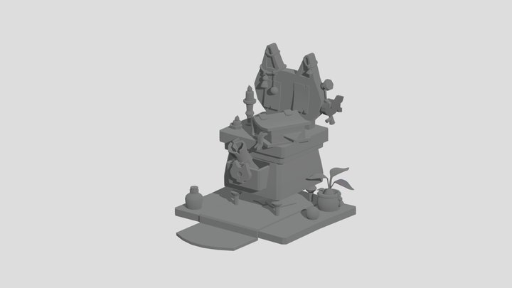 Cat Wizard Table 3D Model