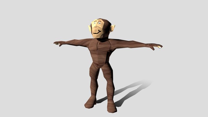 low poly chimp 3D Model