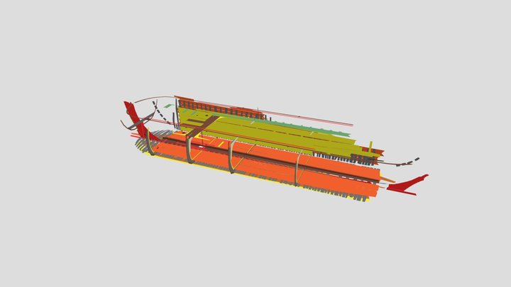 schip 2D in 3D 3D Model