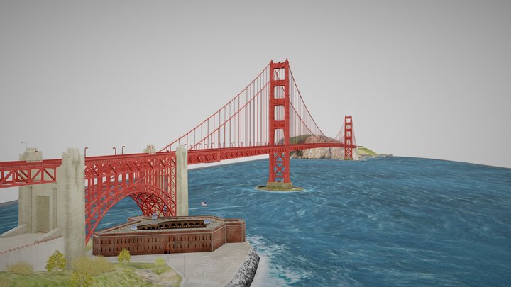 Golden Gate Bridge 3D Model