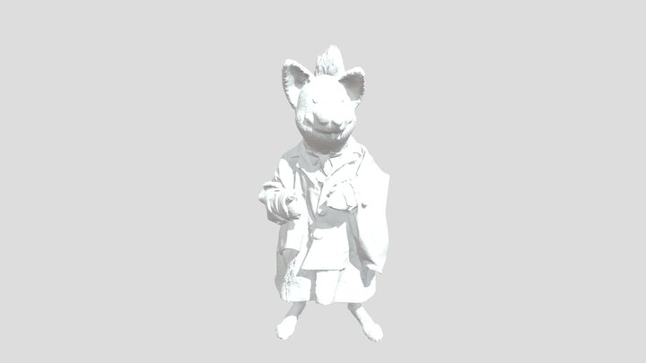 Fox Puppet in Green Jacket 3D Model