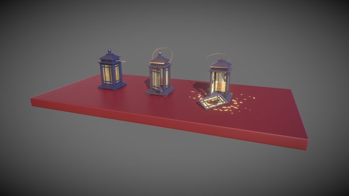 3D model Old Lamp Kerosene - 5 Texture Sets - PBR - Game Ready VR / AR /  low-poly