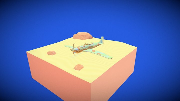 Underwater Plane Scene 3D Model