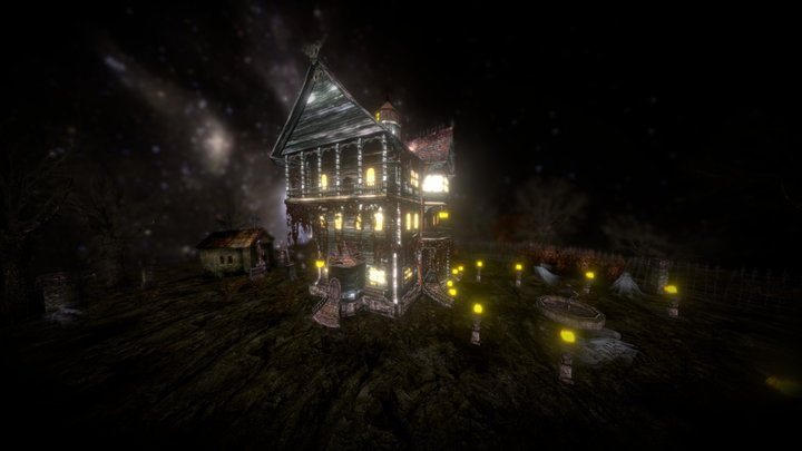 3DRT - Dark mansion scene 3D Model