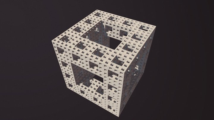 "Binary Menger" Space-Filling Fractal Sponge 3D Model