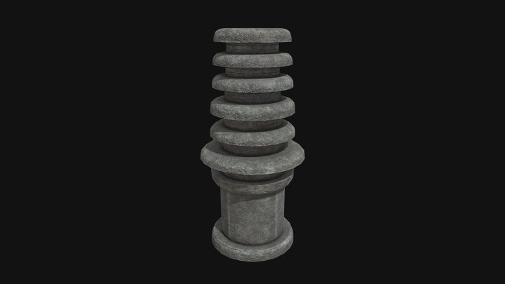 Round Multi-story Stone Pagoda of Unjusa Temple 3D Model