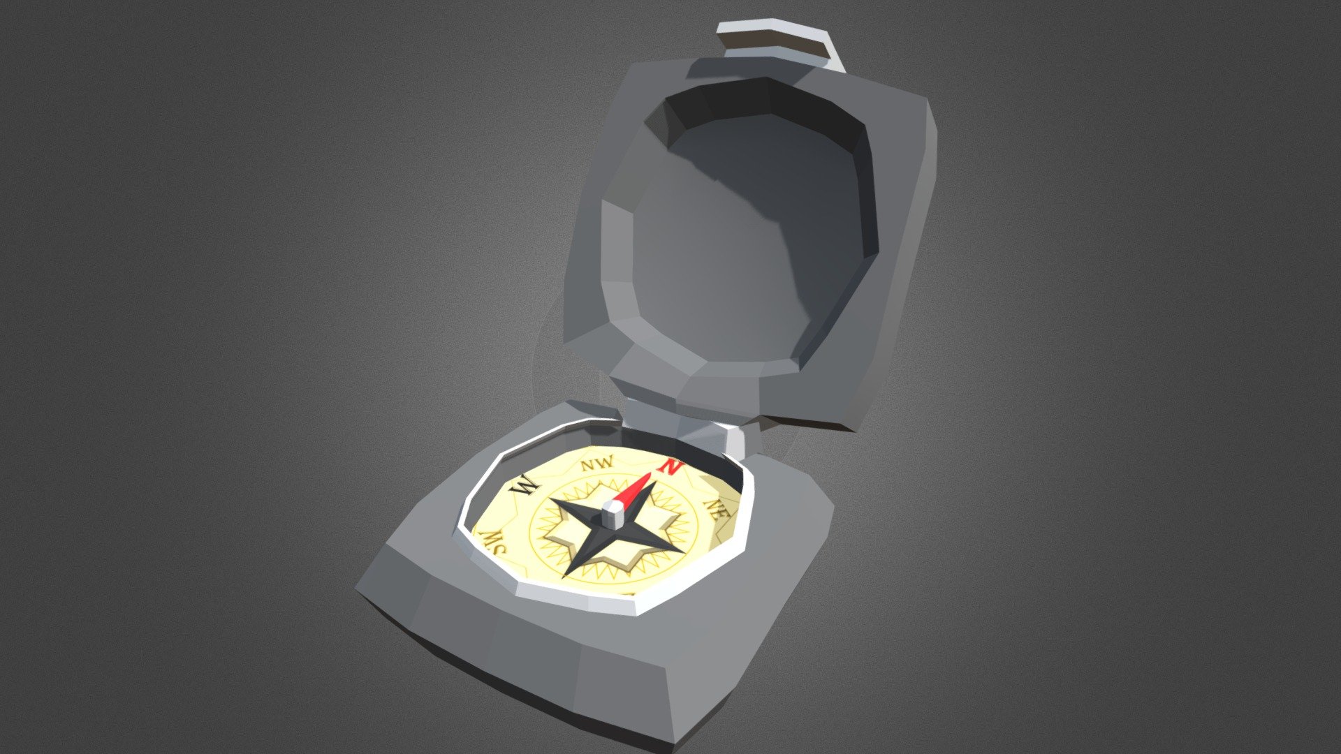 Low poly compass (3 pieces)