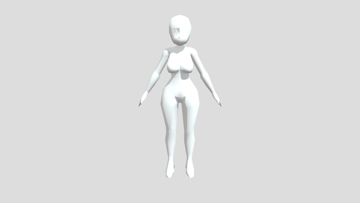 Low Poly Female Character Base Model 3D Model