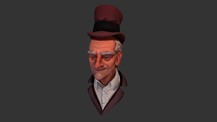 Head - Hand Painted Texture 3D Model