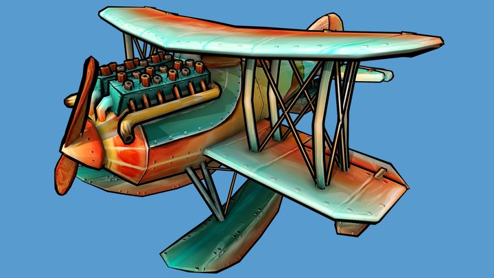 DAE Game Art Fairey III Plane |  Flying Circus 3D Model