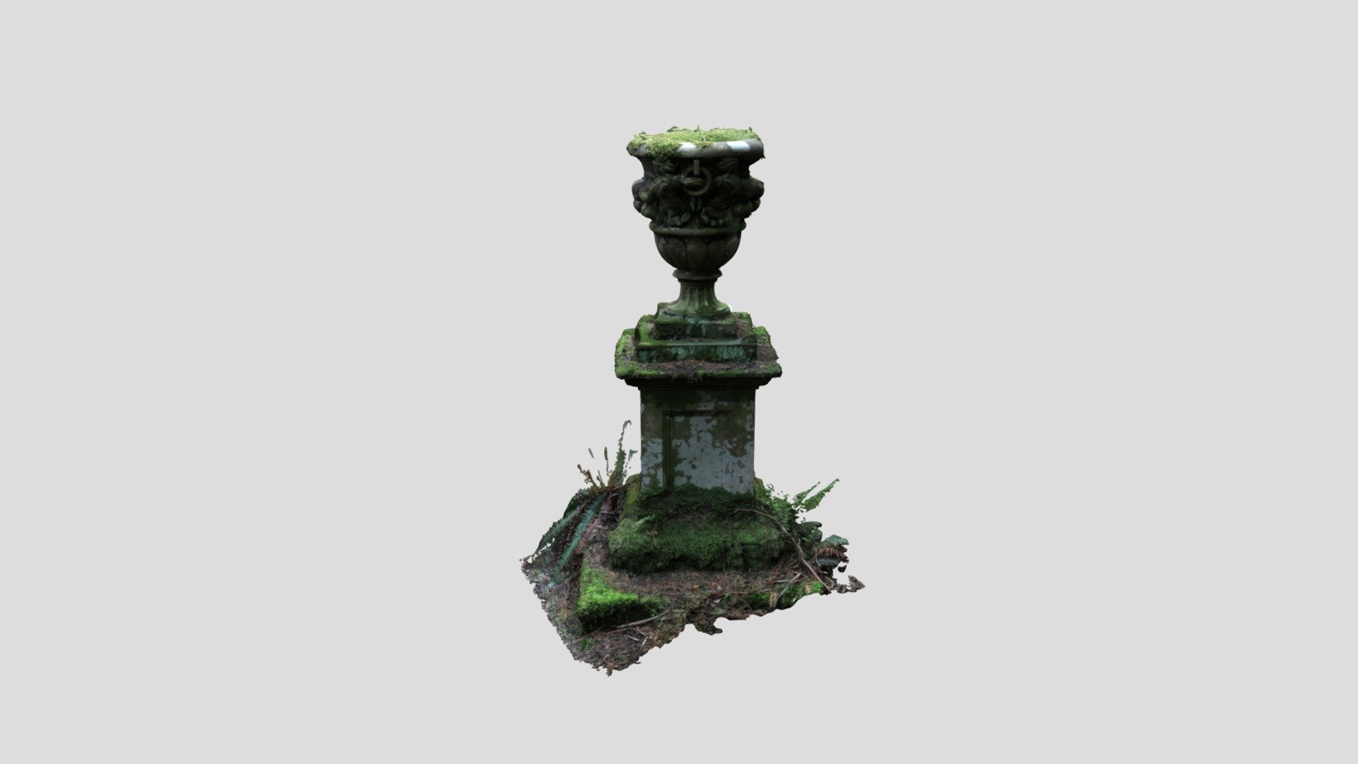 Stone Garden Urn (Moss-covered)