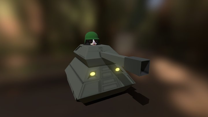 cat in a tank 3D Model