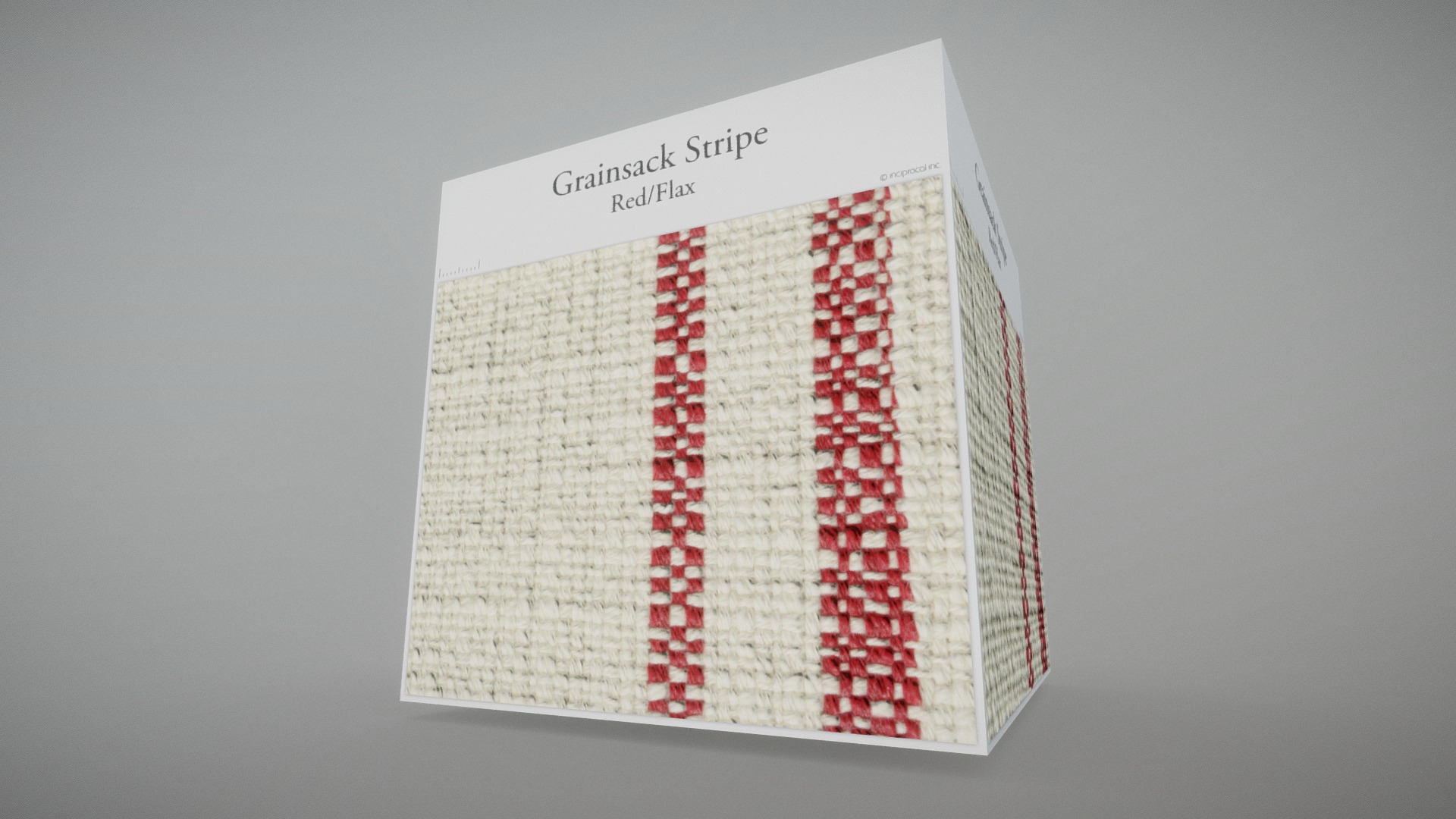 3D model Grainsack Stripe (Red/Flax) - This is a 3D model of the Grainsack Stripe (Red/Flax). The 3D model is about text, letter.