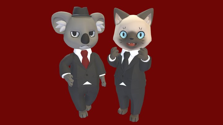 TheMafiaAnimals_Koala&Cat 3D Model