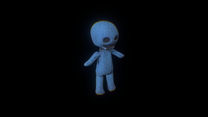 Scary blue little doll 3D Model