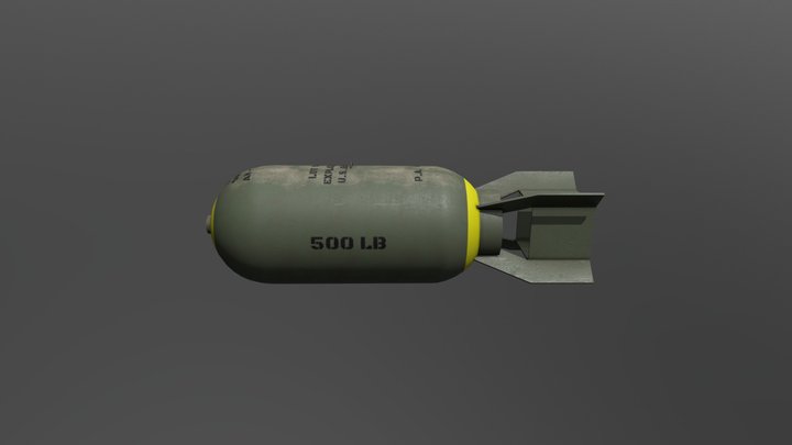 Low Poly WWII Style 500lb Bomb
