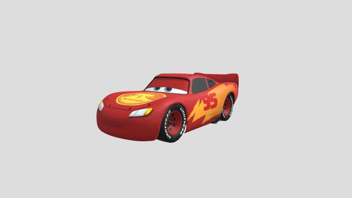 Cars On The Road Lightning McQueen 3D Model