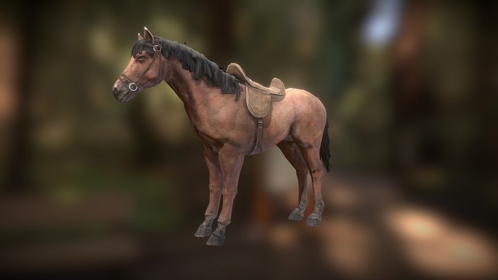 Horse 1 (PBR, 2K, ANIM) 3D Model
