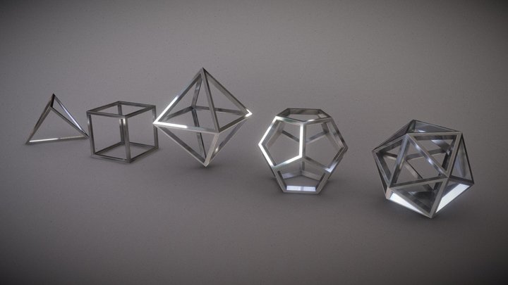 Platonic Solids 3D Model