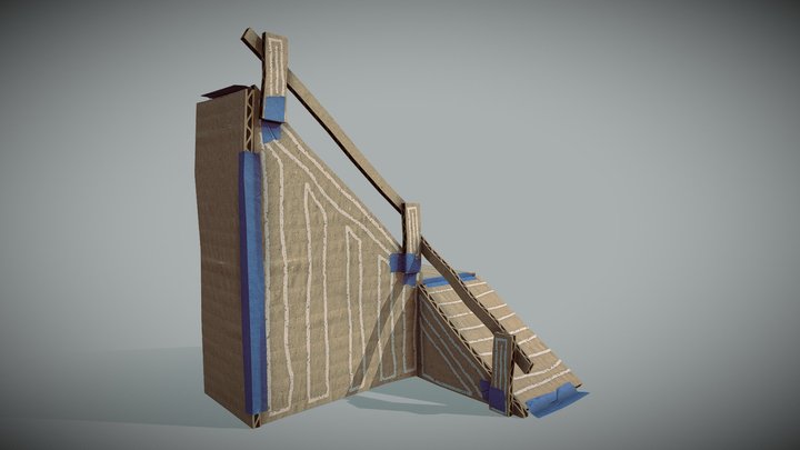 Miniature Cardboard Staircase 3D Model