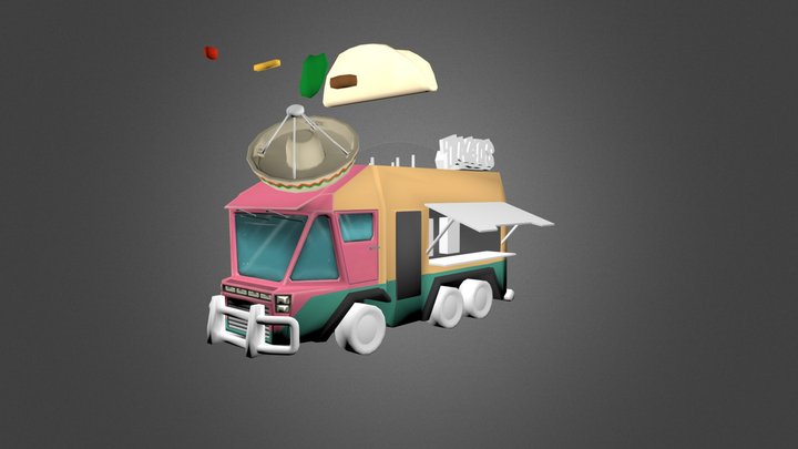 CGMA_Handpainted_Wk04_JAnaya_CyberpunkTacoTruck_ 3D Model