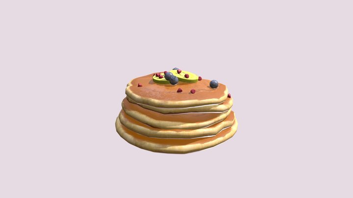 Handpainted Pancake 3D Model