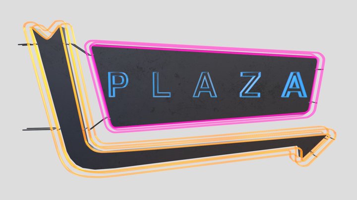 Sci Fi Plaza Neon Sign 2.0 3D Model