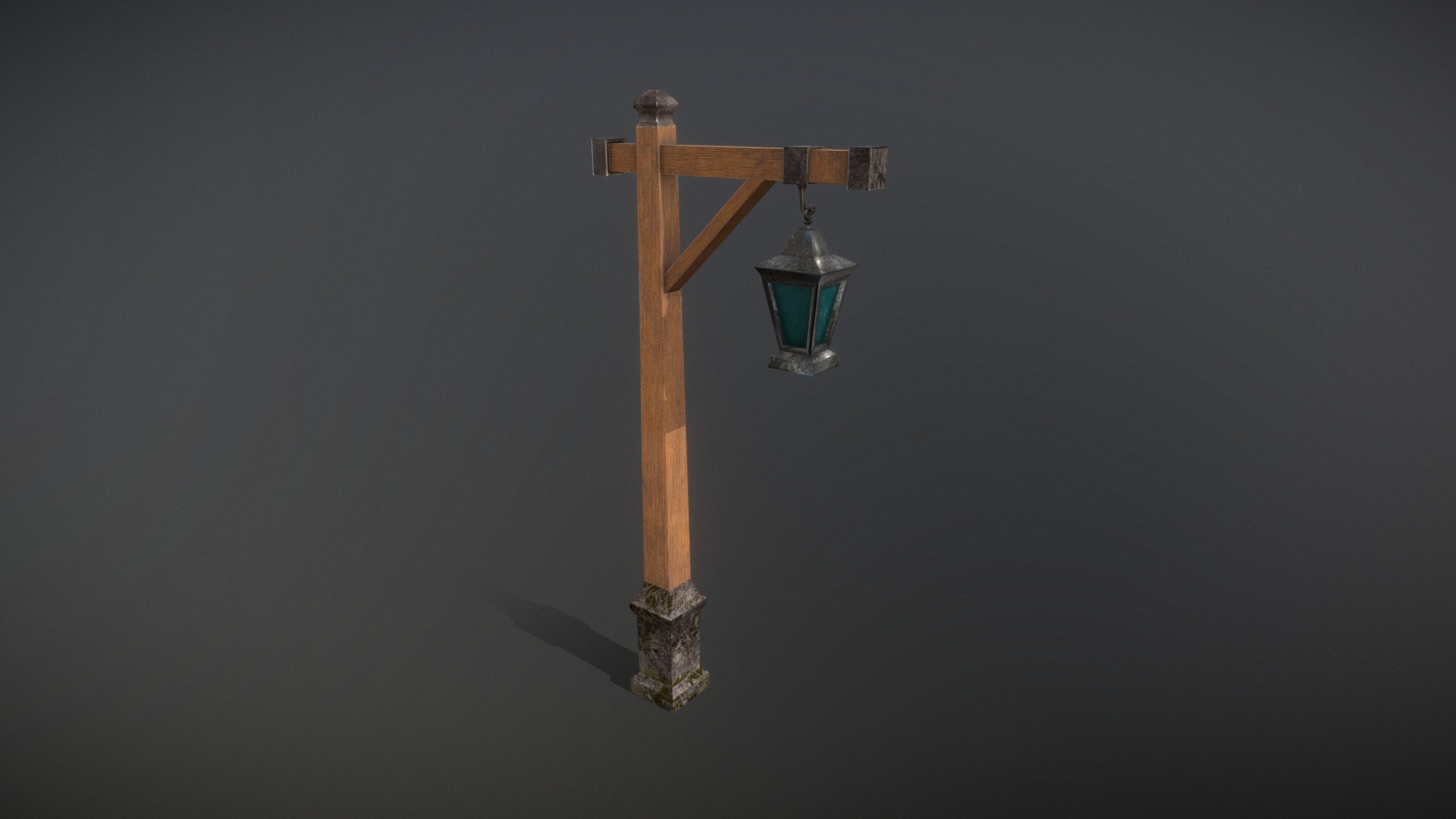 3D model Lamp Post - This is a 3D model of the Lamp Post. The 3D model is about a cross with a light on top.