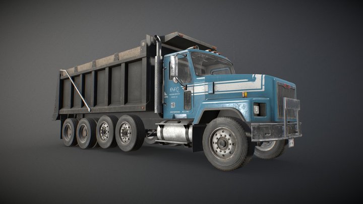 Classic Dump Truck - Low Poly 3D Model