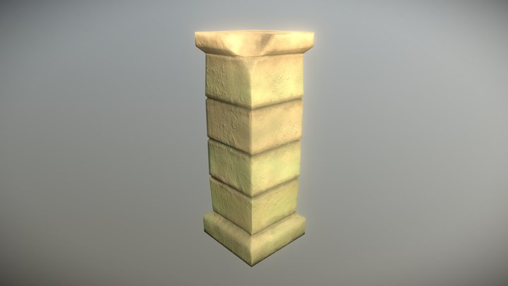 Stone Pillar v2 3D Model