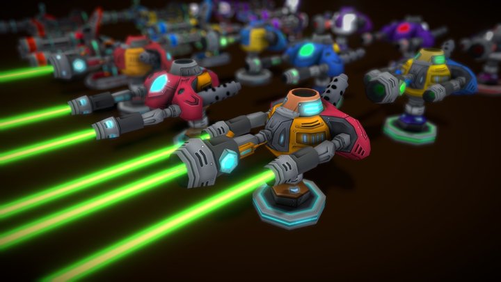 Sci Fi Cartoon Ultra Weapons 3D Model
