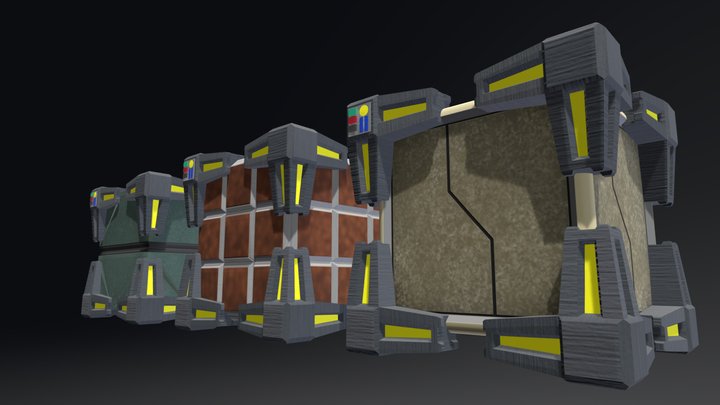 Cargo Boxes 3D Model