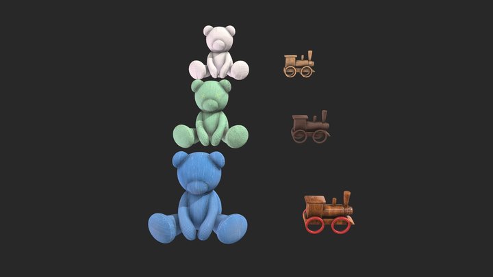 Fabric and wood textures practising 3D Model