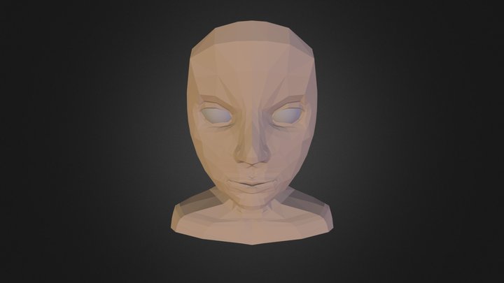 Simple female face (low poly) 3D Model