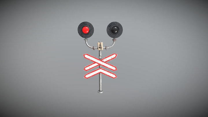 Railway Crossing Signal 3D Model