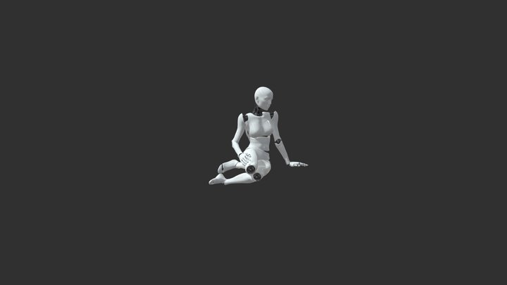 A_woman_sitting_on_the_floor_v4 3D Model