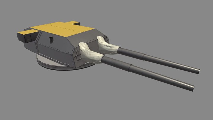 38 cm SK C/34 naval gun 3D Model