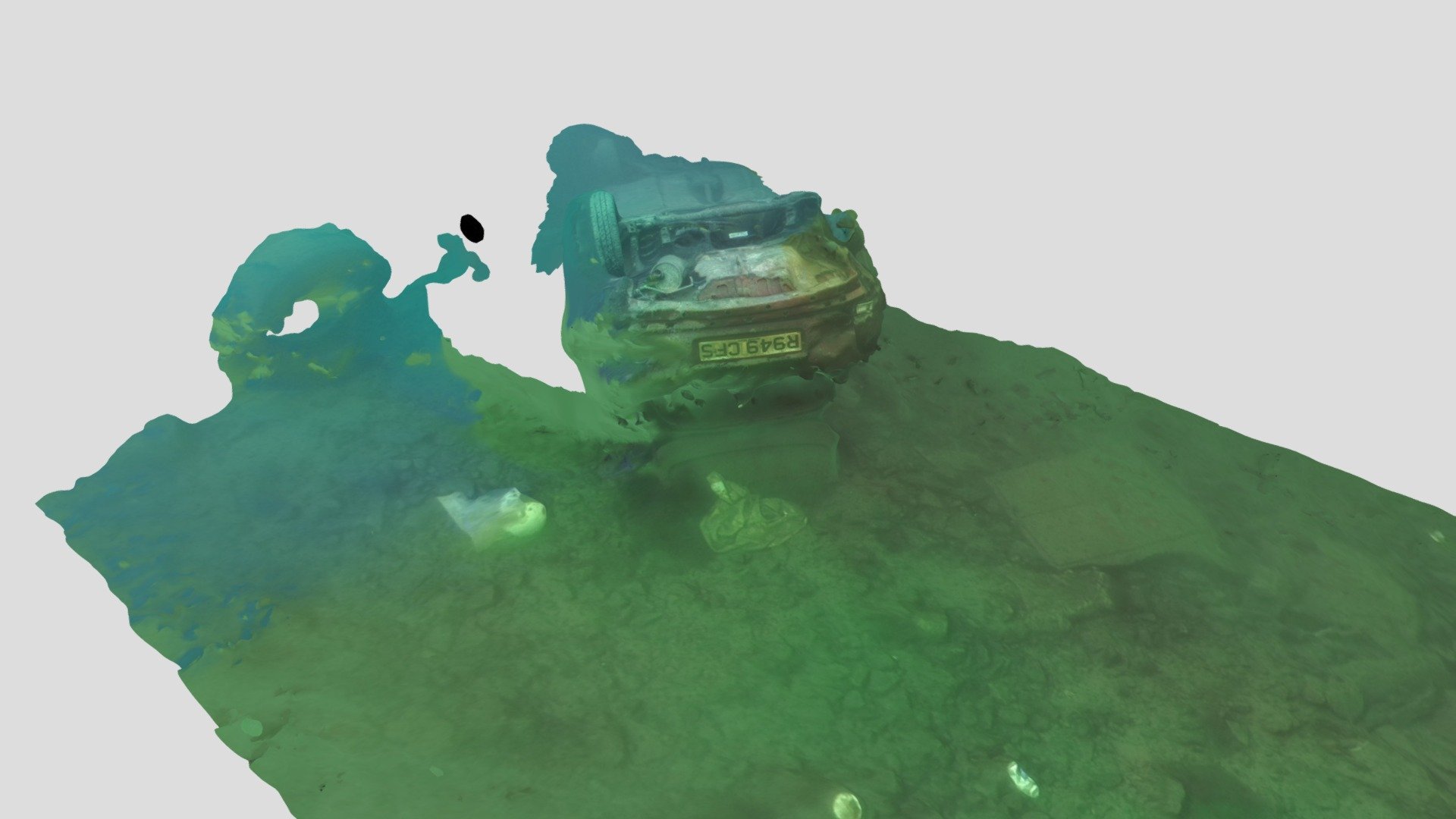 Abandoned Car in Peterhead Quarry, Inverkeithing 3D model by picsea