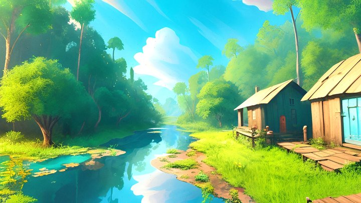 Swamp worlds | Skybox 4 different scenes 3D Model