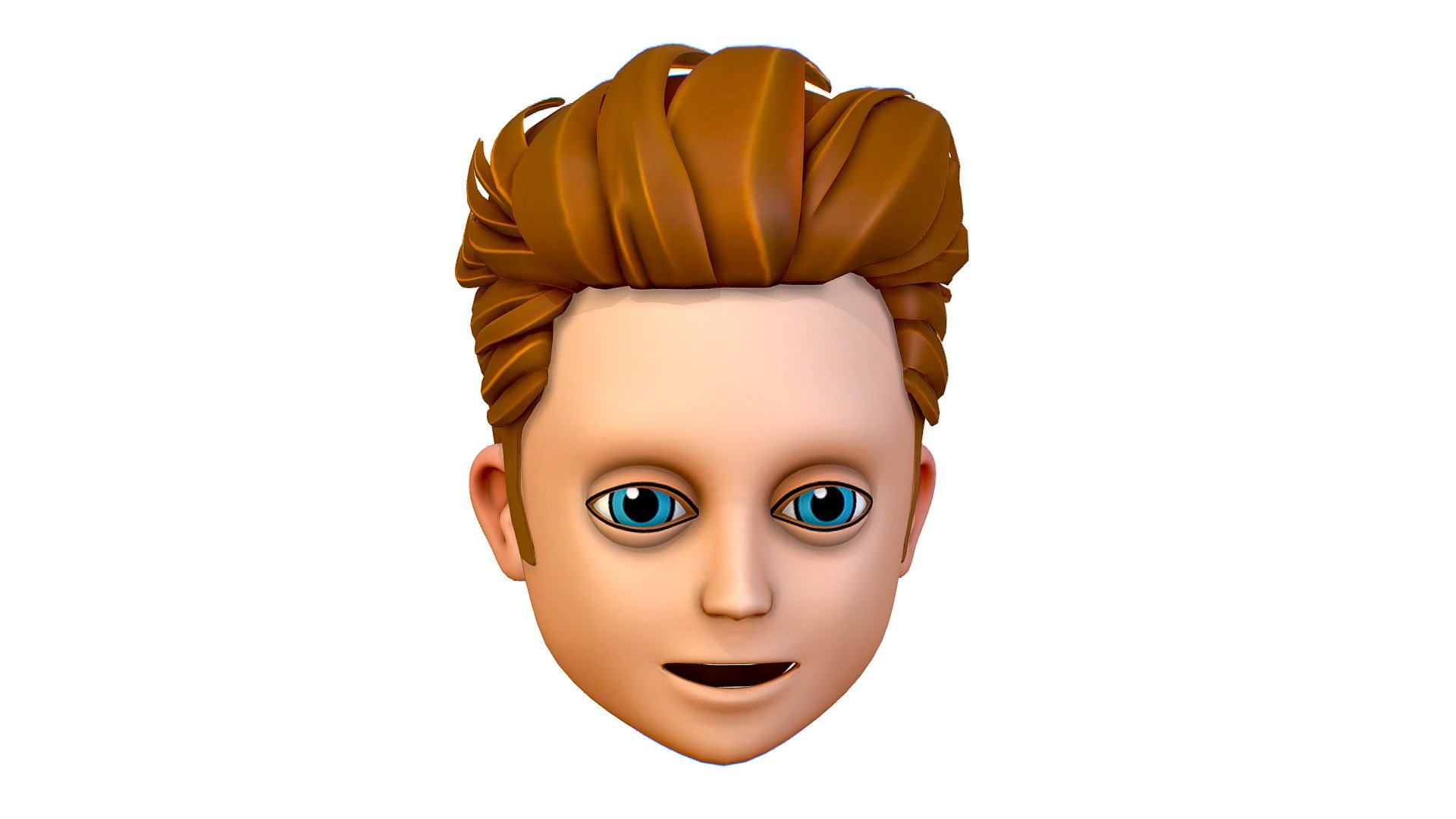 Short Hairstyle Cartoon Young Man Boy Head Icon - Buy Royalty Free 3D ...