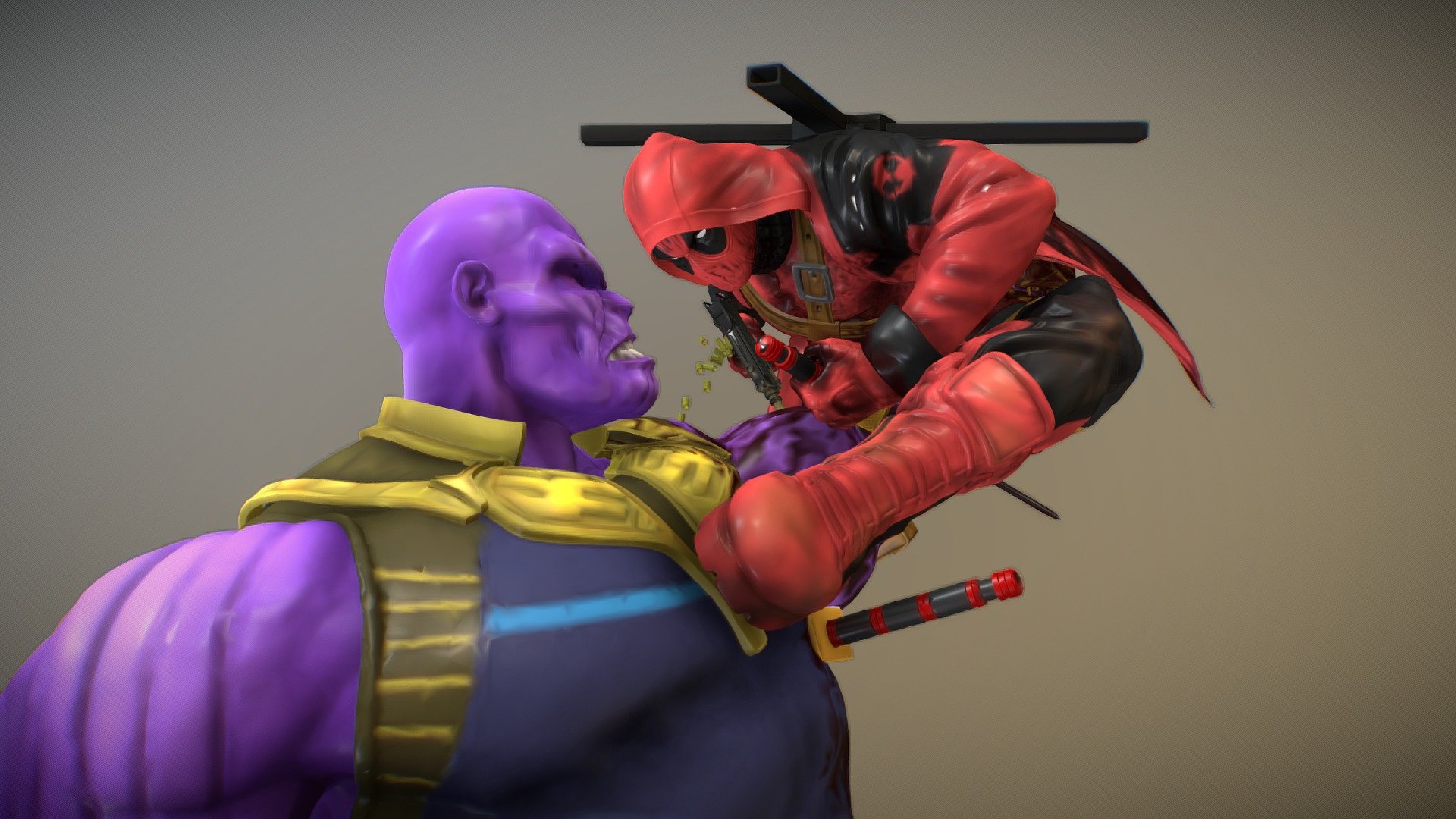 Thanos vs Hoddie Deadpool for printing