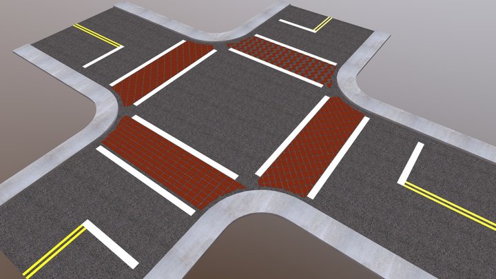 Paso Peatonal Con Diseño terracota 3D Model