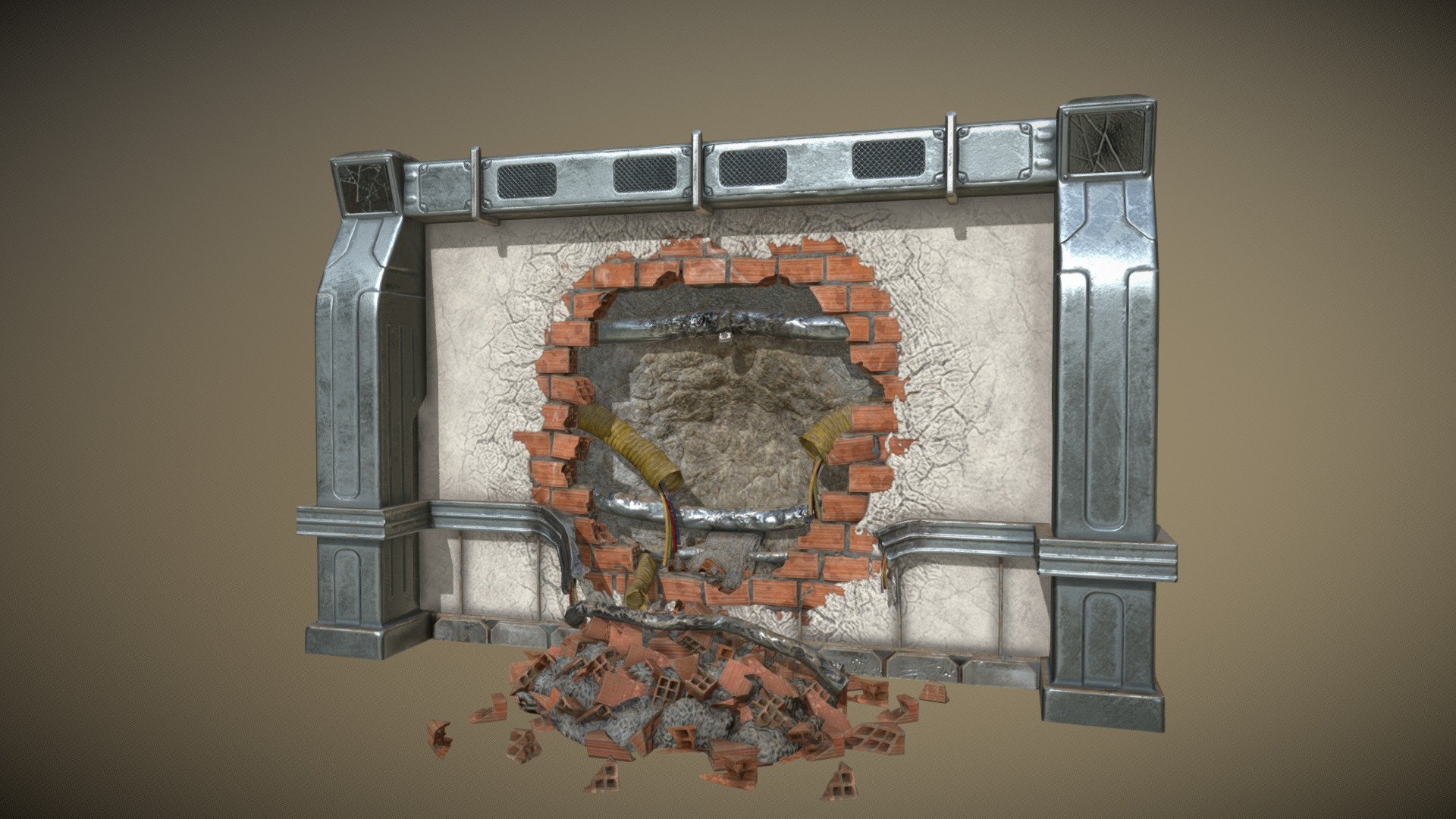 Destroyed wall