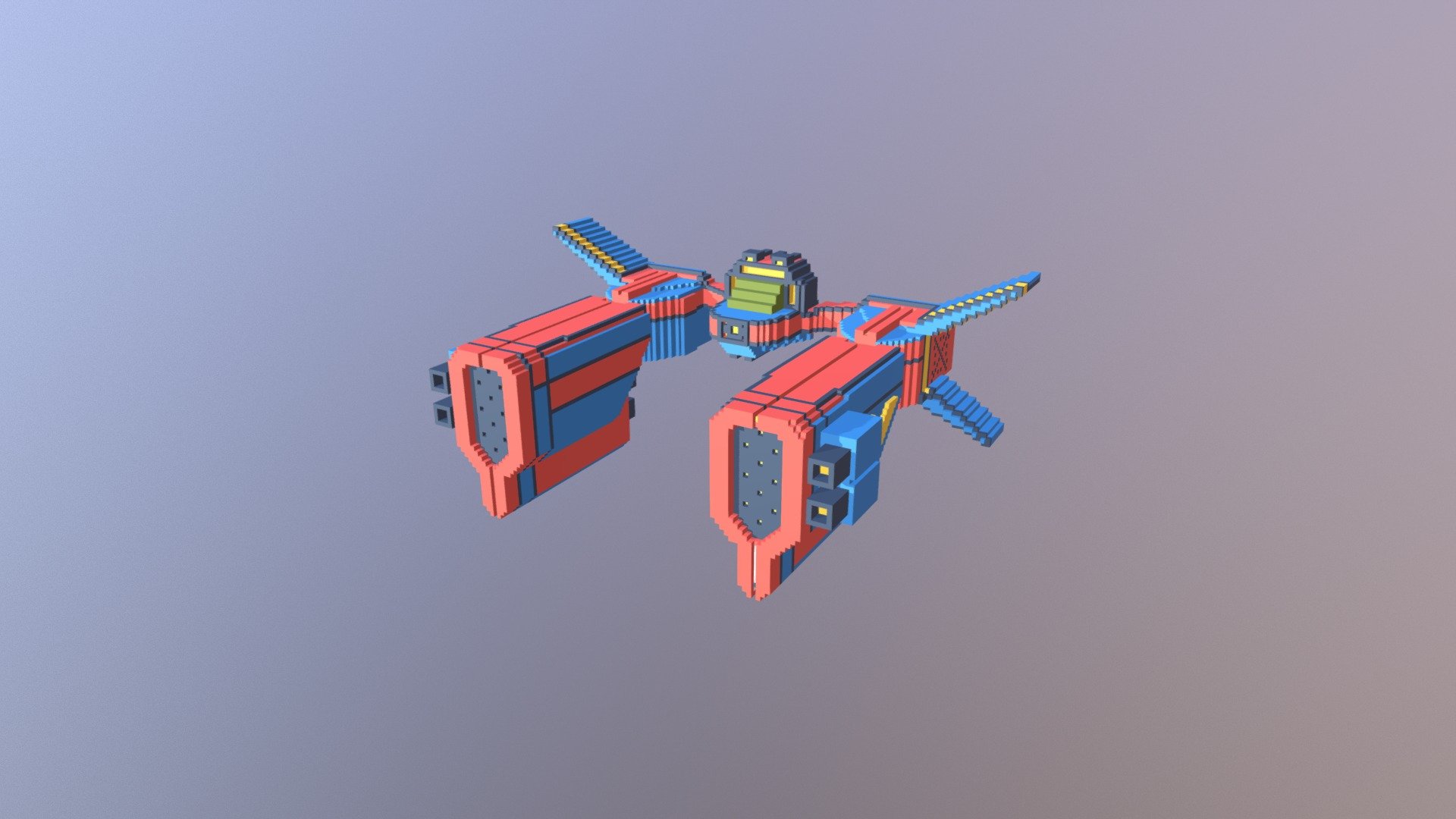 Voxel spaceship - Lightning06