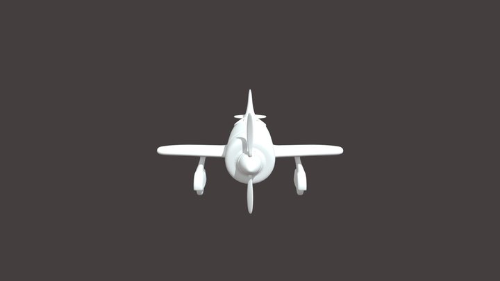 Cartoon Airplane with Cockpit 3D Model